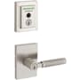 Kwikset Prava Single Cylinder Lever Set and Halo Electronic Fingerprint Deadbolt Combo Pack with SmartKey Satin Nickel
