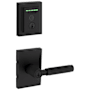 Kwikset Prava Single Cylinder Lever Set and Halo Electronic Fingerprint Deadbolt Combo Pack with SmartKey Matte Black