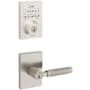 Kwikset Prava Single Cylinder Lever Set and SmartCode Electronic Keypad Deadbolt Combo Pack with SmartKey Satin Nickel
