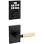 Kwikset Prava Single Cylinder Lever Set and SmartCode Electronic Keypad Deadbolt Combo Pack with SmartKey Matte Black / Satin Brass