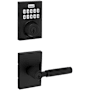 Kwikset Prava Single Cylinder Lever Set and SmartCode Electronic Keypad Deadbolt Combo Pack with SmartKey Matte Black