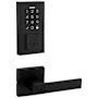 Kwikset Singapore Keyed Entry Lever Set and Electronic Keyless Entry Deadbolt Combo Pack with SmartKey from the SmartCode Deadbolts Touchscreen Collection Matte Black