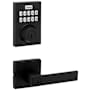 Kwikset Singapore Single Cylinder Keyed Entry Lever Set and Electronic Keyless Entry Deadbolt Combo Pack with SmartKey from the Home Connect Collection Matte Black