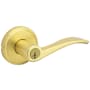 Kwikset Sedona Single Cylinder Keyed Entry Door Lever Set with Round Rose and SmartKey Satin Brass