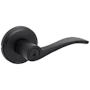 Kwikset Sedona Single Cylinder Keyed Entry Door Lever Set with Round Rose and SmartKey Matte Black