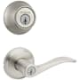 Kwikset Sedona Single Cylinder Keyed Entry Lever Set and 660 Series Deadbolt Combo Pack with SmartKey Satin Nickel