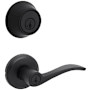 Kwikset Sedona Single Cylinder Keyed Entry Lever Set and 660 Series Deadbolt Combo Pack with SmartKey Matte Black