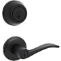 Kwikset Sedona Single Cylinder Keyed Entry Lever Set and 780 Series Deadbolt Combo Pack with SmartKey Matte Black