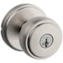 Kwikset Sora Single Cylinder Keyed Entry Door Knob Set with Round Rose and SmartKey Satin Nickel