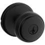 Kwikset Sora Single Cylinder Keyed Entry Door Knob Set with Round Rose and SmartKey Matte Black