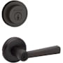 Kwikset Trafford Single Cylinder Keyed Entry Lever Set and Milan Deadbolt Combo Pack with SmartKey Venetian Bronze