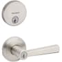 Kwikset Trafford Single Cylinder Keyed Entry Lever Set and Uptown Deadbolt Combo Pack with SmartKey Satin Nickel