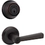 Kwikset Trafford Single Cylinder Keyed Entry Lever Set and 660 Series Deadbolt Combo Pack with SmartKey Venetian Bronze