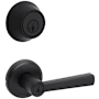 Kwikset Trafford Single Cylinder Keyed Entry Lever Set and 660 Series Deadbolt Combo Pack with SmartKey Matte Black
