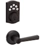 Kwikset Trafford Single Cylinder Lever Set and Powerbolt Electronic Keypad Deadbolt Combo Pack with SmartKey Venetian Bronze