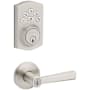 Kwikset Trafford Single Cylinder Lever Set and Powerbolt Electronic Keypad Deadbolt Combo Pack with SmartKey Satin Nickel