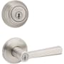 Kwikset Trafford Single Cylinder Keyed Entry Lever Set and 980 Series Deadbolt Combo Pack with SmartKey Satin Nickel
