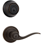 Kwikset Tustin Single Cylinder Keyed Entry Lever Set and Deadbolt Combo with SmartKey from the 660 Series Venetian Bronze