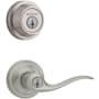 Kwikset Tustin (Round Rosette) Lever and 660 Deadbolt Combo Pack with SmartKey Satin Nickel
