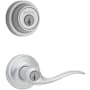 Kwikset Tustin (Round Rosette) Lever and 660 Deadbolt Combo Pack with SmartKey Satin Chrome