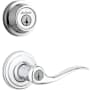 Kwikset Tustin (Round Rosette) Lever and 660 Deadbolt Combo Pack with SmartKey Polished Chrome