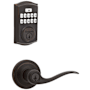 Kwikset Tustin Keyed Entry Lever Set and Electronic Keyless Entry Deadbolt Combo Pack with SmartKey from the SmartCode Deadbolts Touchpad Collection Venetian Bronze