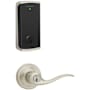 Kwikset Tustin Single Cylinder Lever Set and Halo Electronic Touchscreen Deadbolt Combo Pack with SmartKey Satin Nickel