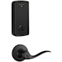 Kwikset Tustin Single Cylinder Lever Set and Halo Electronic Touchscreen Deadbolt Combo Pack with SmartKey Matte Black