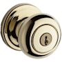 Kwikset Hancock Storeroom Keyed Entry Door Knob Set with Round Rose Polished Brass
