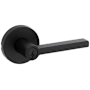 Kwikset Halifax Single Cylinder Storeroom Door Lever Set with Round Rose Matte Black