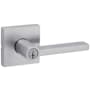 Kwikset Halifax Single Cylinder Storeroom Door Lever Set with Square Rose and SmartKey Satin Chrome