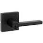 Kwikset Halifax Single Cylinder Storeroom Door Lever Set with Square Rose and SmartKey Matte Black