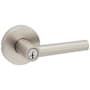 Kwikset Milan Single Cylinder Storeroom Door Lever Set with Round Rose Satin Nickel