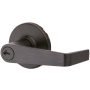 Kwikset Kingston Keyed Entry Storeroom Door Lever Set with Round Rose and SmartKey from the Light Commercial Collection Venetian Bronze