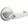 Kwikset Kingston Keyed Entry Storeroom Door Lever Set with Round Rose and SmartKey from the Light Commercial Collection Satin Chrome