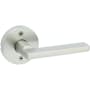 Kwikset Halifax Lever with Round Rose Half Dummy Door Lock Satin Nickel