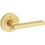 Kwikset Halifax Lever with Round Rose Half Dummy Door Lock Satin Brass