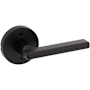 Kwikset Halifax Lever with Round Rose Half Dummy Door Lock Matte Black