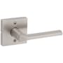 Kwikset Lisbon Non-Turning One-Sided Dummy Door Lever with Square Rose Satin Nickel