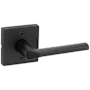 Kwikset Lisbon Non-Turning One-Sided Dummy Door Lever with Square Rose Matte Black