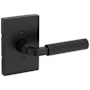 Kwikset Mirada Non-Turning One-Sided Dummy Door Lever with Rectangle Rose Matte Black