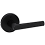 Kwikset Milan Non-Turning One-Sided Dummy Door Lever with Round Rose Matte Black
