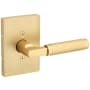 Kwikset Prava Non-Turning One-Sided Dummy Door Lever with Rectangle Rose Satin Brass