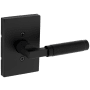 Kwikset Prava Non-Turning One-Sided Dummy Door Lever with Rectangle Rose Matte Black