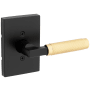 Kwikset Prava Non-Turning One-Sided Dummy Door Lever with Rectangle Rose Matte Black / Satin Brass