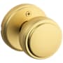 Kwikset Sora Non-Turning One-Sided Dummy Door Knob with Round Rose Satin Brass