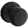 Kwikset Sora Non-Turning One-Sided Dummy Door Knob with Round Rose Matte Black