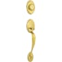 Kwikset Chelsea Dummy Door Exterior Handleset from the Signature Series (Interior Pack Sold Separately) Lifetime Polished Brass