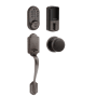 Kwikset 938 Halo Electronic Keypad WiFi Enabled Deadbolt with Arlington Handleset and Hancock Interior Knob Combo Pack with SmartKey Venetian Bronze