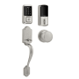Kwikset 939 Halo Electronic Touchscreen WiFi Enabled Deadbolt with Arlington Handleset and Hancock Interior Knob Combo Pack with SmartKey Satin Nickel